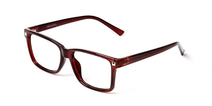 GRAVIATE by Coolwinks E15C5684 Glossy Brown Full Frame Retro Square Eyeglasses for Men and Women-BROWN-1