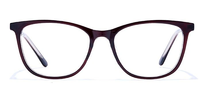 GRAVIATE by Coolwinks E15C6673 Glossy Brown Full Frame Retro Square Eyeglasses for Men and Women-