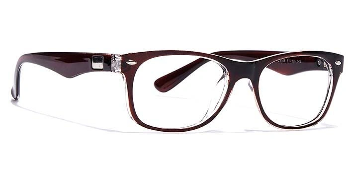 GRAVIATE by Coolwinks E15C6995 Glossy Brown Full Frame Retro Square Eyeglasses for Men and Women-BROWN-2