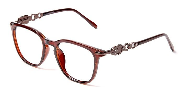 GRAVIATE by Coolwinks E12C5636 Glossy Brown Full Frame Retro Square Eyeglasses for Women-BROWN-1