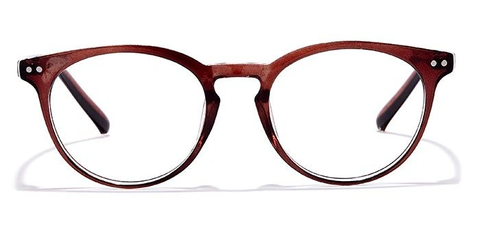 GRAVIATE by Coolwinks E15A6617 Glossy Brown Full Frame Round Eyeglasses for Men and Women-