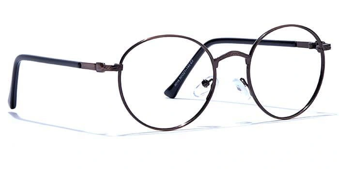 GRAVIATE by Coolwinks E15A6653 Glossy Brown Full Frame Round Eyeglasses for Men and Women-BROWN-2