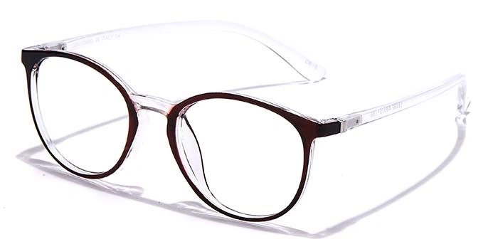 GRAVIATE by Coolwinks E15A7013 Glossy Brown Full Frame Round Eyeglasses for Men and Women-BROWN-1