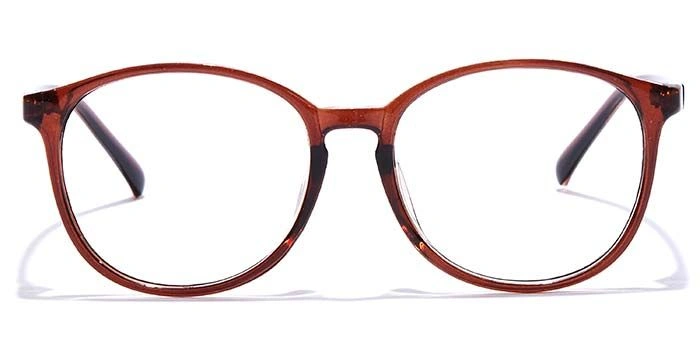 GRAVIATE by Coolwinks E15A7248 Glossy Brown Full Frame Round Eyeglasses for Men and Women-