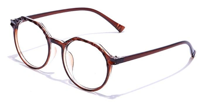 GRAVIATE by Coolwinks E15A7310 Glossy Brown Full Frame Round Eyeglasses for Men and Women-BROWN-1