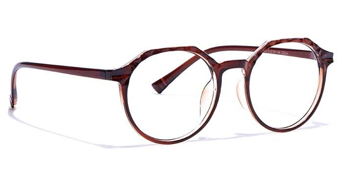 GRAVIATE by Coolwinks E15A7310 Glossy Brown Full Frame Round Eyeglasses for Men and Women-BROWN-2