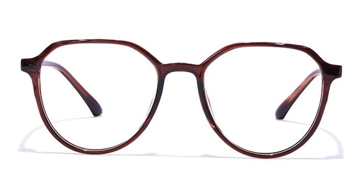 GRAVIATE by Coolwinks E15A7323 Glossy Brown Full Frame Round Eyeglasses for Men and Women-