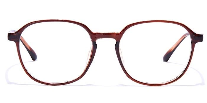 GRAVIATE by Coolwinks E15A7325 Glossy Brown Full Frame Round Eyeglasses for Men and Women-