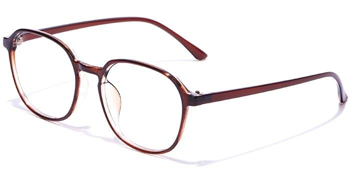 GRAVIATE by Coolwinks E15A7325 Glossy Brown Full Frame Round Eyeglasses for Men and Women-BROWN-1