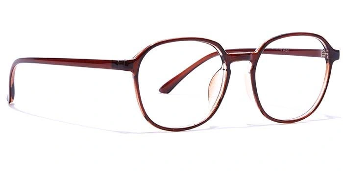 GRAVIATE by Coolwinks E15A7325 Glossy Brown Full Frame Round Eyeglasses for Men and Women-BROWN-2