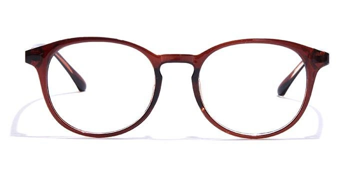 GRAVIATE by Coolwinks E15A7346 Glossy Brown Full Frame Round Eyeglasses for Men and Women-