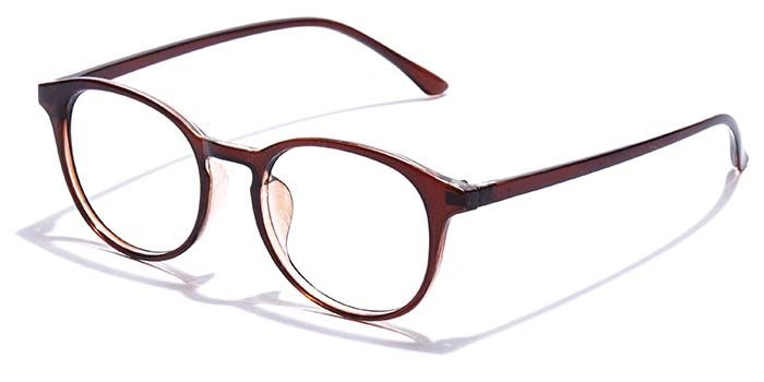 GRAVIATE by Coolwinks E15A7346 Glossy Brown Full Frame Round Eyeglasses for Men and Women-BROWN-1