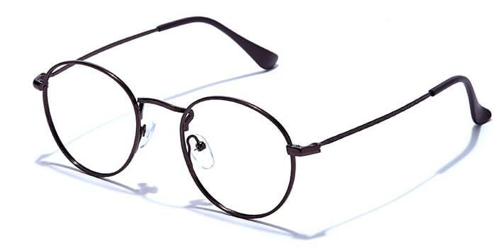 GRAVIATE by Coolwinks E15B6637 Glossy Brown Full Frame Round Eyeglasses for Men and Women-BROWN-1