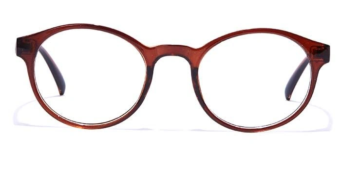 GRAVIATE by Coolwinks E15B7274 Glossy Brown Full Frame Round Eyeglasses for Men and Women-