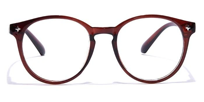 GRAVIATE by Coolwinks E15B7276 Glossy Brown Full Frame Round Eyeglasses for Men and Women-