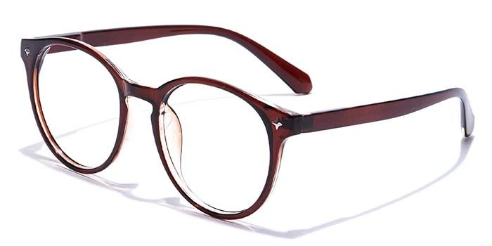 GRAVIATE by Coolwinks E15B7276 Glossy Brown Full Frame Round Eyeglasses for Men and Women-BROWN-1