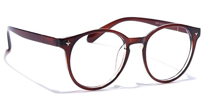 GRAVIATE by Coolwinks E15B7276 Glossy Brown Full Frame Round Eyeglasses for Men and Women-BROWN-2