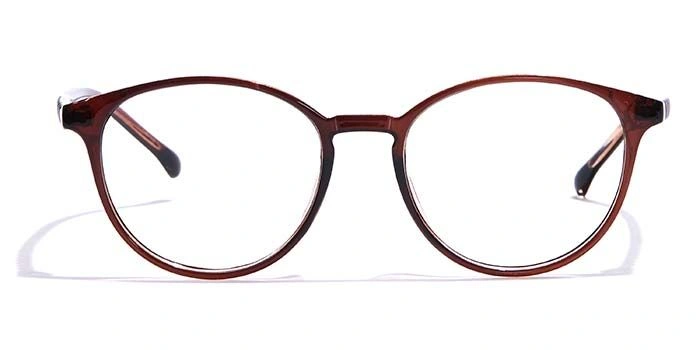 GRAVIATE by Coolwinks E15B7282 Glossy Brown Full Frame Round Eyeglasses for Men and Women-