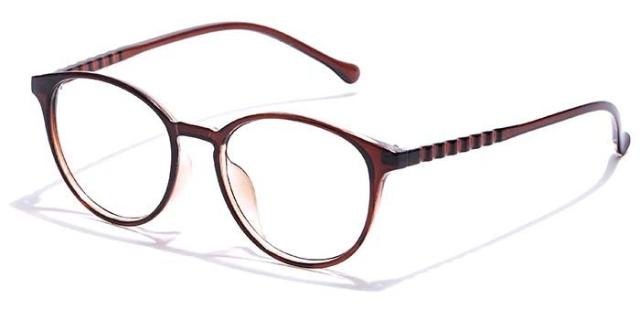 GRAVIATE by Coolwinks E15B7282 Glossy Brown Full Frame Round Eyeglasses for Men and Women-BROWN-1