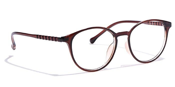 GRAVIATE by Coolwinks E15B7282 Glossy Brown Full Frame Round Eyeglasses for Men and Women-BROWN-2