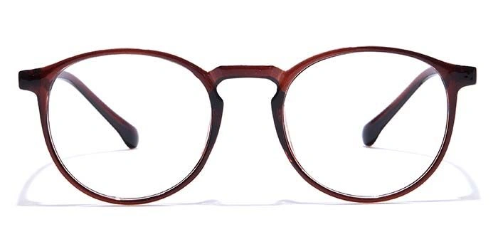 GRAVIATE by Coolwinks E15B7291 Glossy Brown Full Frame Round Eyeglasses for Men and Women-