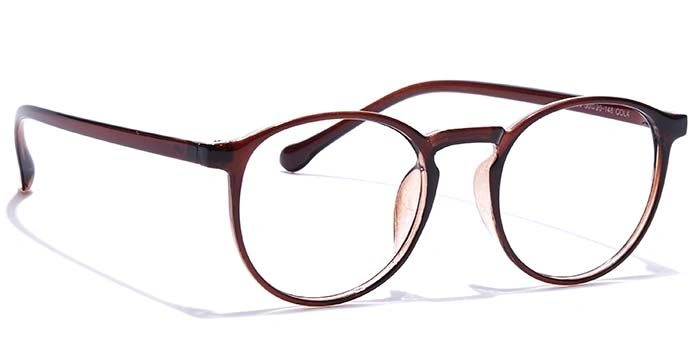 GRAVIATE by Coolwinks E15B7291 Glossy Brown Full Frame Round Eyeglasses for Men and Women-BROWN-2