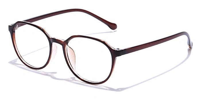 GRAVIATE by Coolwinks E15B7293 Glossy Brown Full Frame Round Eyeglasses for Men and Women-BROWN-1