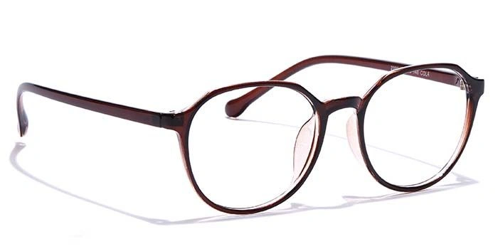 GRAVIATE by Coolwinks E15B7293 Glossy Brown Full Frame Round Eyeglasses for Men and Women-BROWN-2