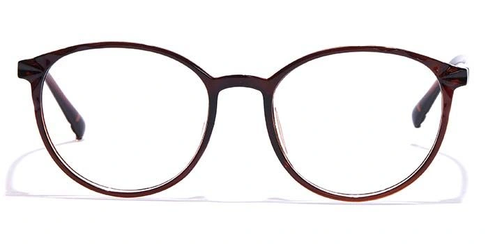 GRAVIATE by Coolwinks E15B7313 Glossy Brown Full Frame Round Eyeglasses for Men and Women-