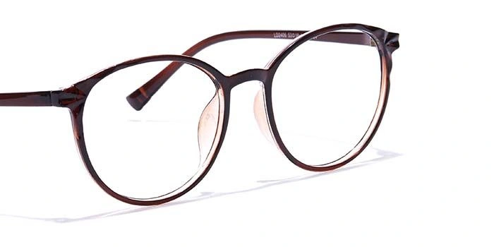 GRAVIATE by Coolwinks E15B7313 Glossy Brown Full Frame Round Eyeglasses for Men and Women-BROWN-2