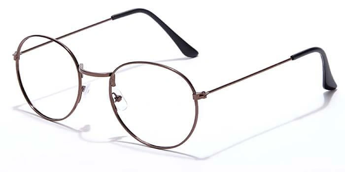 GRAVIATE by Coolwinks E15C6615 Glossy Brown Full Frame Round Eyeglasses for Men and Women-BROWN-1