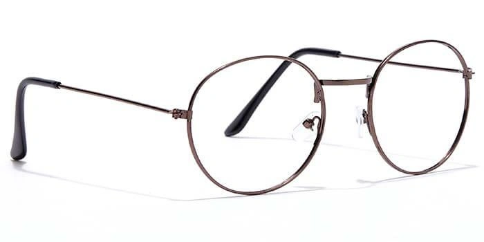 GRAVIATE by Coolwinks E15C6615 Glossy Brown Full Frame Round Eyeglasses for Men and Women-BROWN-2