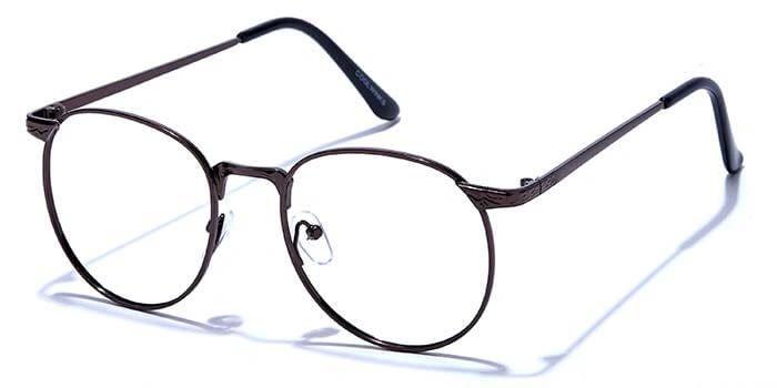 GRAVIATE by Coolwinks E15C6631 Glossy Brown Full Frame Round Eyeglasses for Men and Women-BROWN-1