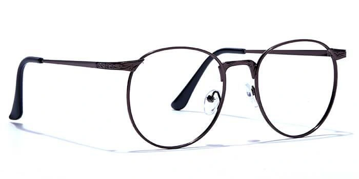 GRAVIATE by Coolwinks E15C6631 Glossy Brown Full Frame Round Eyeglasses for Men and Women-BROWN-2