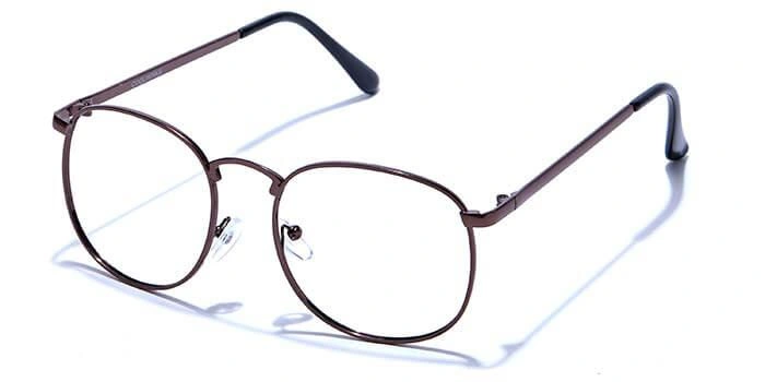 GRAVIATE by Coolwinks E15C6633 Glossy Brown Full Frame Round Eyeglasses for Men and Women-BROWN-1