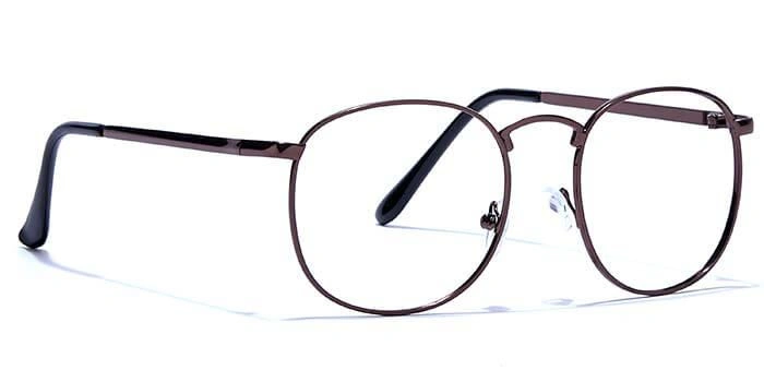 GRAVIATE by Coolwinks E15C6633 Glossy Brown Full Frame Round Eyeglasses for Men and Women-BROWN-2