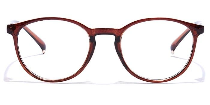 GRAVIATE by Coolwinks E15C7251 Glossy Brown Full Frame Round Eyeglasses for Men and Women-