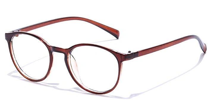 GRAVIATE by Coolwinks E15C7251 Glossy Brown Full Frame Round Eyeglasses for Men and Women-BROWN-1