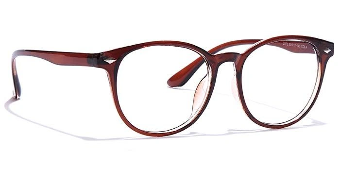 GRAVIATE by Coolwinks E15C7262 Glossy Brown Full Frame Round Eyeglasses for Men and Women-BROWN-2