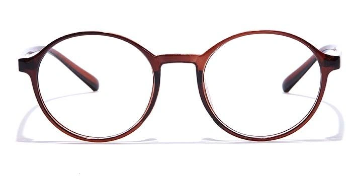 GRAVIATE by Coolwinks E15C7287 Glossy Brown Full Frame Round Eyeglasses for Men and Women-