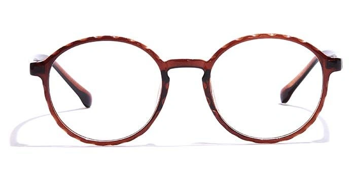 GRAVIATE by Coolwinks E15C7296 Glossy Brown Full Frame Round Eyeglasses for Men and Women-