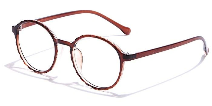 GRAVIATE by Coolwinks E15C7296 Glossy Brown Full Frame Round Eyeglasses for Men and Women-BROWN-1