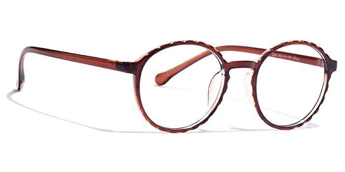 GRAVIATE by Coolwinks E15C7296 Glossy Brown Full Frame Round Eyeglasses for Men and Women-BROWN-2