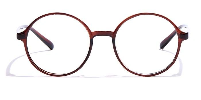 GRAVIATE by Coolwinks E15C7305 Glossy Brown Full Frame Round Eyeglasses for Men and Women-