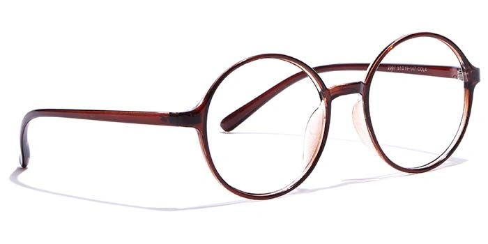 GRAVIATE by Coolwinks E15C7305 Glossy Brown Full Frame Round Eyeglasses for Men and Women-BROWN-2