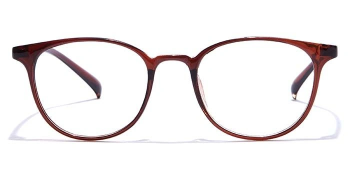 GRAVIATE by Coolwinks E15C7331 Glossy Brown Full Frame Round Eyeglasses for Men and Women-