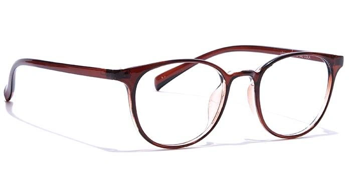 GRAVIATE by Coolwinks E15C7331 Glossy Brown Full Frame Round Eyeglasses for Men and Women-BROWN-2