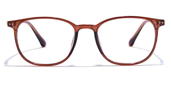 GRAVIATE by Coolwinks E15C7540 Glossy Brown Full Frame Round Eyeglasses for Men and Women-