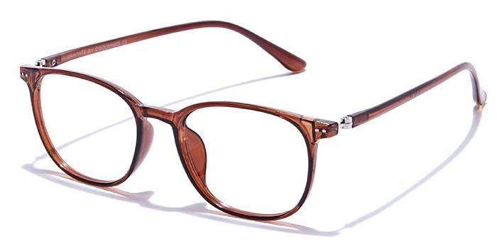 GRAVIATE by Coolwinks E15C7540 Glossy Brown Full Frame Round Eyeglasses for Men and Women-BROWN-1