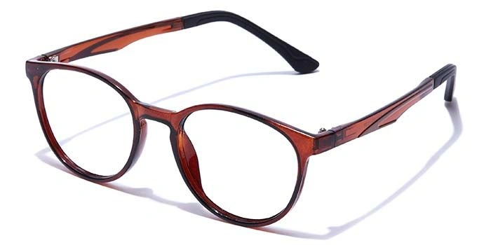 GRAVIATE by Coolwinks E15C7662 Glossy Brown Full Frame Round Eyeglasses for Men and Women-BROWN-1